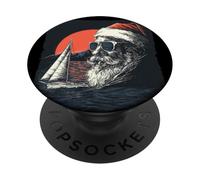 Joli Costume de Père Noël Marin pour Les voiliers et Les Amateurs de Noël PopSockets PopGrip Adhésif