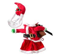 Joli costume de Père Noël pour fête de Noël, séance photo, tenue de Père Noël, festival, animal de compagnie, cosplay, accessoires de vacances