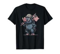 Joli Costume de Porc Sauvage avec Drapeau T-Shirt