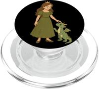 Joli costume de princesse dragon avec petit monstre PopSockets PopGrip pour MagSafe