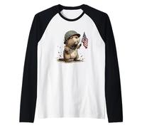 Joli Costume de Soldat Castor avec Drapeau américain Manche Raglan