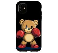 Joli costume de sport en peluche avec gants de boxe Coque pour iPhone 11