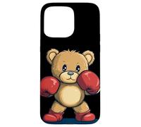 Joli costume de sport en peluche avec gants de boxe Coque pour iPhone 15 Pro Max
