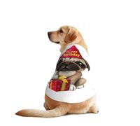 Joli costume pour chien avec imprimé « Happy Birthday » - Imprimé carlin - Vêtement amusant - Lavable en machine - Pour chiens de taille moyenne et grande