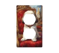 Joli couvercle de prise de courant en forme de chien Shih Tzu - Plaque murale décorative pour cuisine, salle de bain - Dimensions : 7 x 11,4 cm