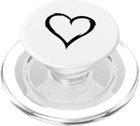 Joli cœur avec Couleur Noire Vintage et Fond Blanc PopSockets PopGrip pour MagSafe