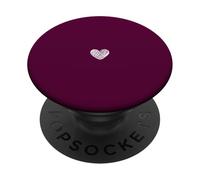 Joli cœur blanc minimaliste dessiné à la main en rouge bordeaux PopSockets PopGrip Adhésif