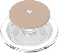 Joli cœur Minimaliste Taupe/Marron Pastel PopSockets PopGrip pour MagSafe