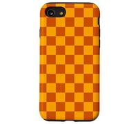 Joli Damier à Carreaux Orange brûlé Coque pour iPhone SE (2020) / 7/8