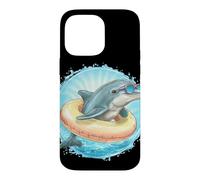 Joli Dauphin avec Anneau de Piscine pour Les Amateurs d'été et de Dauphins Coque pour iPhone 14 Pro Max