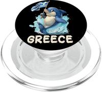 Joli Dauphin avec Drapeau Grec pour Les Amoureux de la Grèce PopSockets PopGrip pour MagSafe