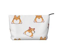 Joli derrière de Corgi,Trousse de Toilette en Velours côtelé, Trousse de Maquillage Portable pour Les Voyages