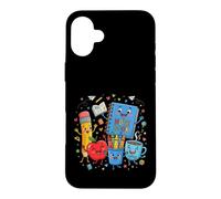 Joli Design d'apprentissage Happy School Supplies Coque pour iPhone 16 Plus