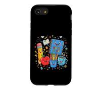Joli Design d'apprentissage Happy School Supplies Coque pour iPhone SE (2020) / 7/8