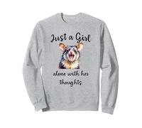 Joli design possum, Just a Girl Alone With Her Thoughts Sweatshirt