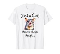 Joli design possum, Just a Girl Alone With Her Thoughts T-Shirt
