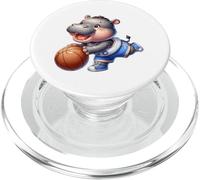 Joli Dessin animé Hippopotame Joueur de Basket-Ball PopSockets PopGrip pour MagSafe