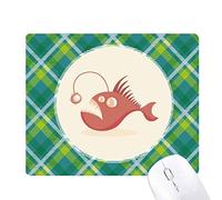 joli dessin illustre le poisson lanterne réseaux verte grille pixel tapis de souris