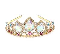 Joli diadème de raiponce Aurora Borealis Pierre Scintillant Argent Tiara Princesse Couronne Tangled Costume Doux Cadeau pour les Filles