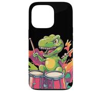 Joli dinosaure avec tambour pour les amateurs de dinosaures musicaux Coque pour iPhone 13 Pro
