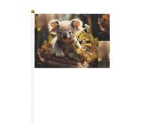 Joli drapeau à main imprimé double face Koala - 14 x 20,8 cm - Convient pour les activités d'équipe