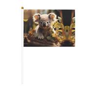 Joli drapeau à main Koala - 14 x 20,8 cm - Convient pour les fêtes, les événements sportifs, les célébrations