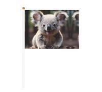 Joli drapeau à main Koala - 14 x 20,8 cm - Convient pour les fêtes, les événements sportifs, les célébrations