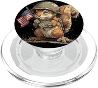Joli Drapeau américain avec Costume d'écureuil Militaire PopSockets PopGrip pour MagSafe
