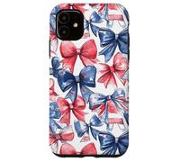 Joli drapeau américain patricien rouge, blanc et bleu aquarelle Coque pour iPhone 11