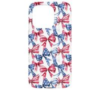 Joli drapeau américain patricien rouge, blanc et bleu aquarelle Coque pour iPhone 15 Pro