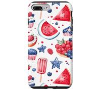 Joli drapeau américain patricien rouge, blanc et bleu aquarelle Coque pour iPhone 7 Plus/8 Plus