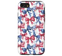 Joli drapeau américain patricien rouge, blanc et bleu aquarelle Coque pour iPhone SE (2020) / 7 / 8