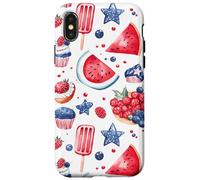 Joli drapeau américain patricien rouge, blanc et bleu aquarelle Coque pour iPhone X/XS