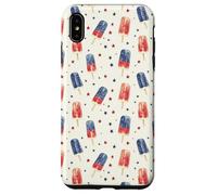 Joli drapeau américain patricien rouge, blanc et bleu aquarelle Coque pour iPhone XS Max