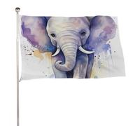 Joli drapeau aquarelle éléphant 61 x 88,9 cm extérieur double face drapeaux de jardin bienvenue bannière décoration pour cour, porche, pelouse