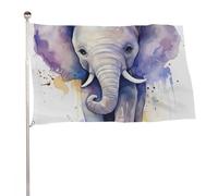 Joli drapeau aquarelle éléphant 88,9 x 150 cm pour extérieur double face drapeaux de jardin bienvenue bannière décoration pour cour, porche, pelouse