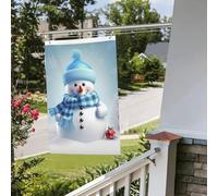 Joli drapeau bonhomme de neige 61 x 91 cm pour extérieur et intérieur, printemps, été, automne, hiver, drapeaux de jardin avec œillets verticaux, double face, drapeaux de vacances pour décorations de