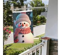 Joli drapeau bonhomme de neige 61 x 91 cm pour extérieur et intérieur, printemps, été, automne, hiver, drapeaux de jardin avec œillets verticaux, double face, drapeaux de vacances pour décorations de