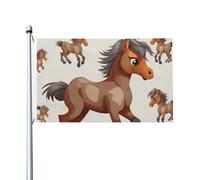 Joli drapeau cheval 0,9 x 1,5 m pour extérieur et intérieur, printemps, été, automne, hiver, drapeau de jardin avec œillets, drapeau de vacances double face pour décorations de cour