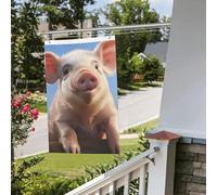 Joli drapeau cochon 61 x 91 cm pour extérieur et intérieur - Pour le printemps, l'été, l'automne, l'hiver - Drapeaux de jardin avec œillets verticaux double face pour décorations de cour