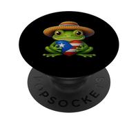 Joli drapeau Coquí Porto Rico grenouille fierté portoricaine tropicale PopSockets PopGrip Adhésif