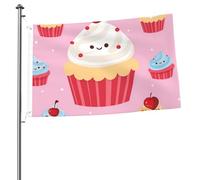 Joli drapeau cupcake 6,1 x 0,9 m avec impression double face pour l'extérieur, les vacances, bannière cadeau avec œillets, toile de fond pour photo pour décoration intérieure et extérieure