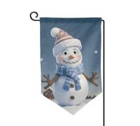 Joli drapeau de bienvenue imprimé bonhomme de neige - Décoration extérieure - Pour jardin et terrasse - 30,5 x 45,7 cm - Plusieurs formes