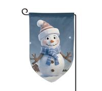 Joli drapeau de bienvenue imprimé bonhomme de neige - Décoration extérieure - Pour jardin et terrasse - 30,5 x 45,7 cm - Plusieurs formes