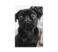 Joli drapeau de chien carlin noir 61 x 91 cm double face qui ne se décolore pas, drapeau de bienvenue avec bannière extérieure en laiton, décoration pour cour, porche, pelouse