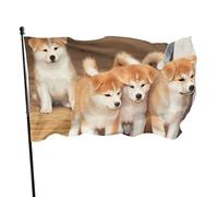 Joli drapeau de chien Shiba Inu, 0,9 x 1,5 m, léger pour décoration de jardin, porche, bannière en polyester résistant à la décoloration avec œillets en laiton