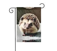 Joli drapeau de décoration d'extérieur hérisson, drapeau de jardin à suspendre, petit drapeau de jardin, drapeau de Noël d'hiver extérieur 30,5 x 45,7 cm