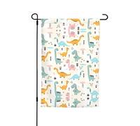 Joli drapeau de jardin à motif dinosaure 45 x 30 cm, drapeau de jardin festif, parfait pour les vacances à la plage et les décorations de fête en plein air