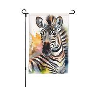 Joli drapeau de jardin aquarelle zèbre double face pour ferme, vacances, cour, 30,5 x 45,7 cm, bannière extérieure saisonnière pour printemps, été, pelouse, porche, décoration d'intérieur, petit