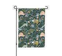 Joli drapeau de jardin d'automne dinosaure double face, décoration saisonnière durable pour décoration de porche de cour